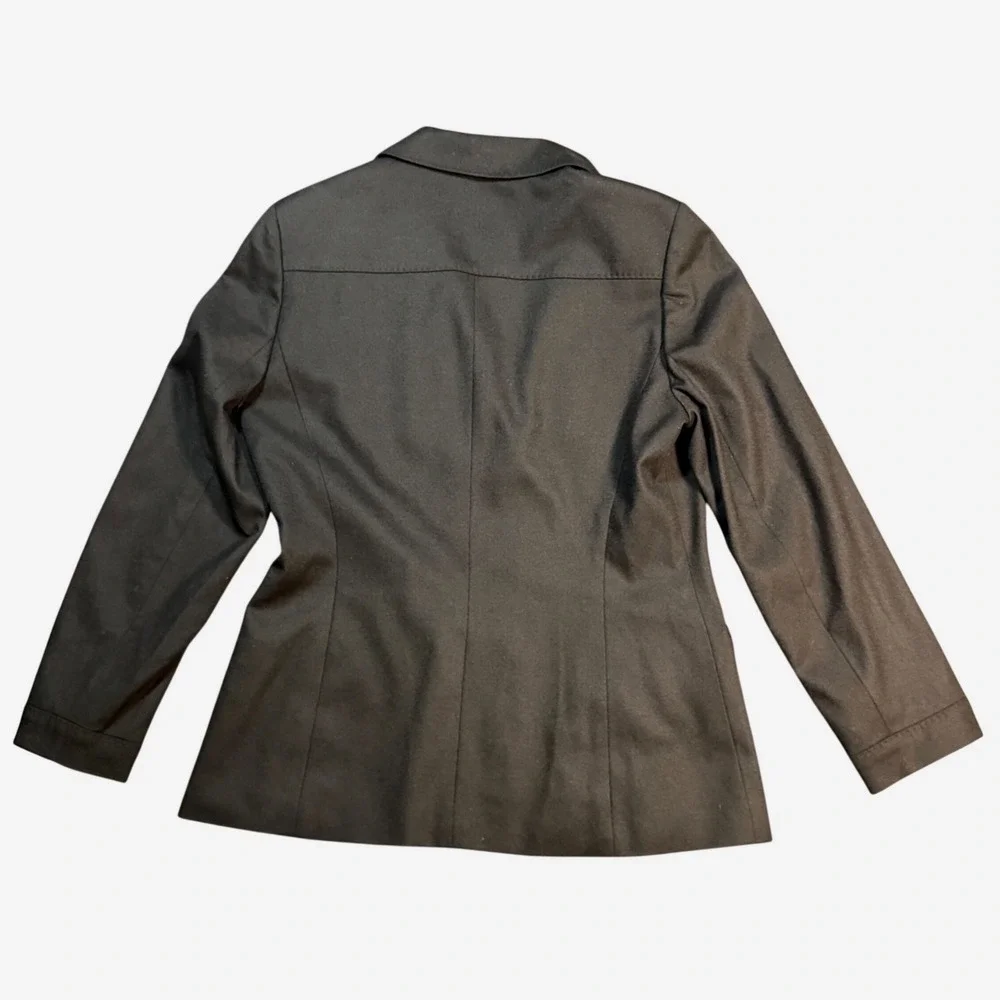 Talbots Women's Black Wool Blend Blazer Jacket Size 10 Front‎ Pockets Italy